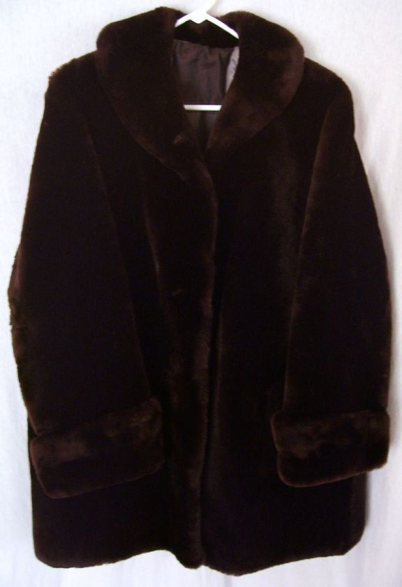 VTG SHEARLING LADIES LONG COAT THICK WARM NICE SIZE MEDIUM  