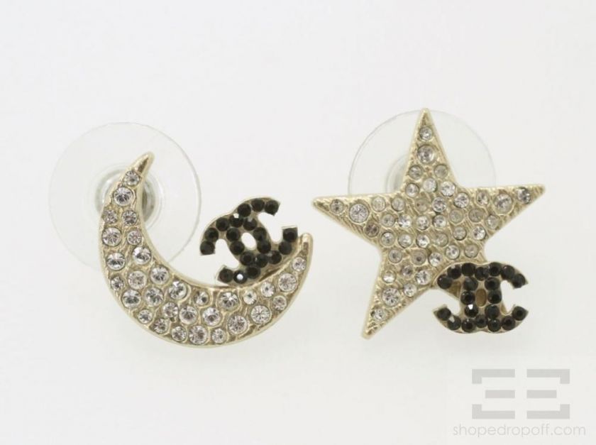 Chanel Jeweled Star & Moon CC Monogram Stud Earrings, 08P  