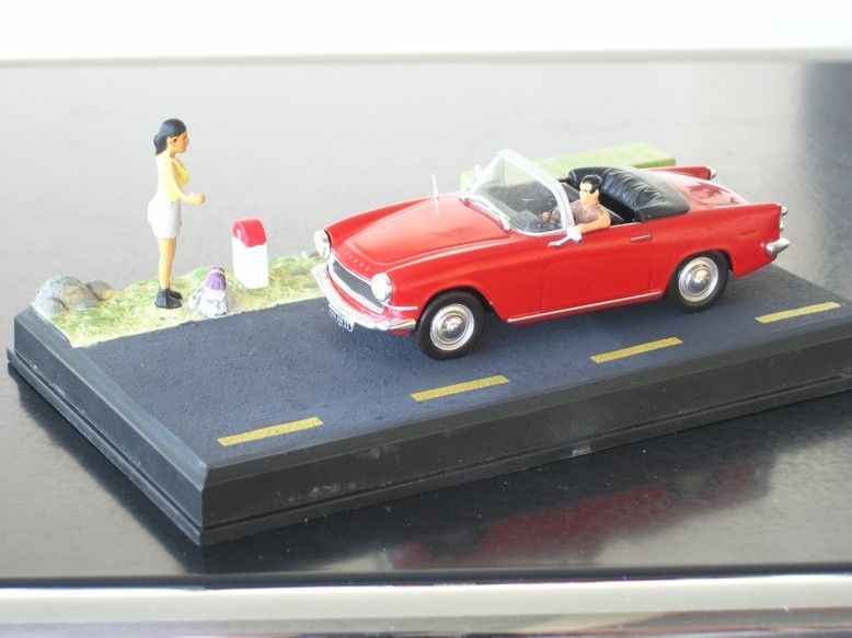 wonderful modelcar diorama 143 SIMCA OCEANE CABRIOLET  