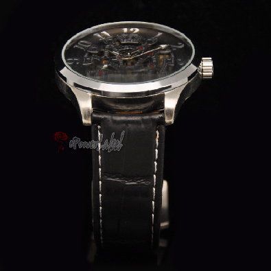   Wind Up Skeleton see through Mechanical Black watch Japan 2011  