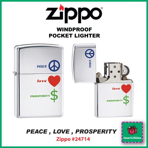   , LOVE, PROSPERITY _HIGH POLISH CHROME _ZIPPO LIGHTER #24714  