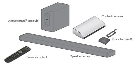 speaker array acoustimass module universal remote control control 