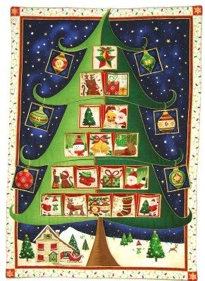 CHRISTMAS MEMORIES Advent Calendar quilt panel fabric  