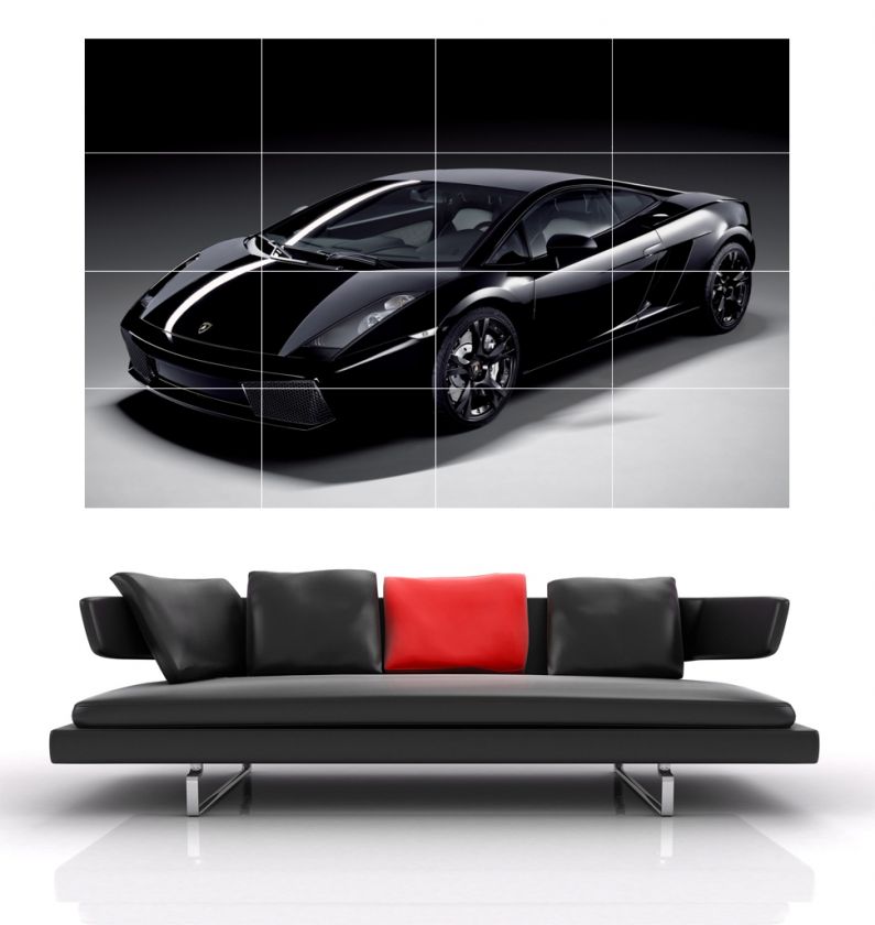 Lamborghini Black HUGE WALL POSTER HD PRINT 76x52 b593  