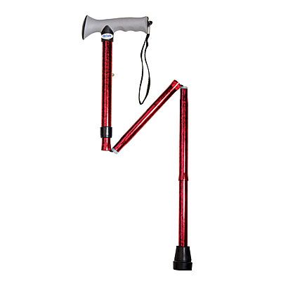 New Folding Cane Walking Stick Gel Grip Adjust Height R  