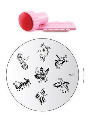 Konad Nail Art Image Plate M 27 +Stamper & Scraper  