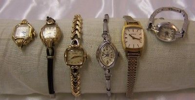 Vtg 10K Watch Lot BULOVA GRUEN ELGIN+ Parts/Repair  