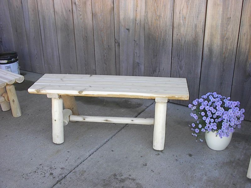 foot Cedar Log Backless Bench Amish Made  