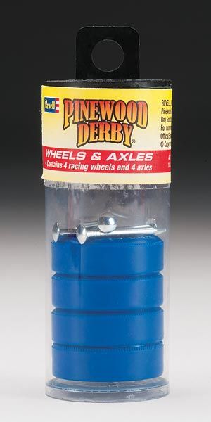 Stock BSA Pinewood Derby Wheels & Axles   Blue   1960 B  