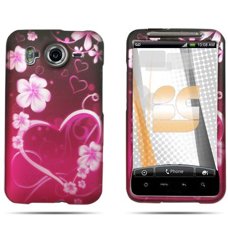 FOR HTC Desire HD ANDROID PHONE PINK PURPLE COVER CASE  