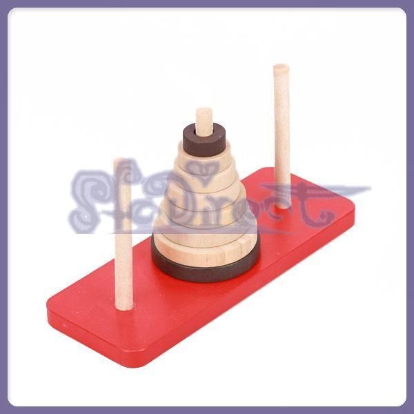   PUZZLE Toy IQ game The Tower of Hanoi Brain Teaser 8 Rings  