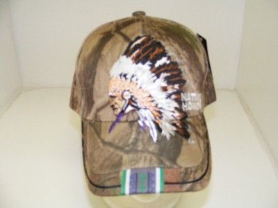 CHIEF FEATHERS HEAD DRESS NATIVE INDIAN CAMO HAT  