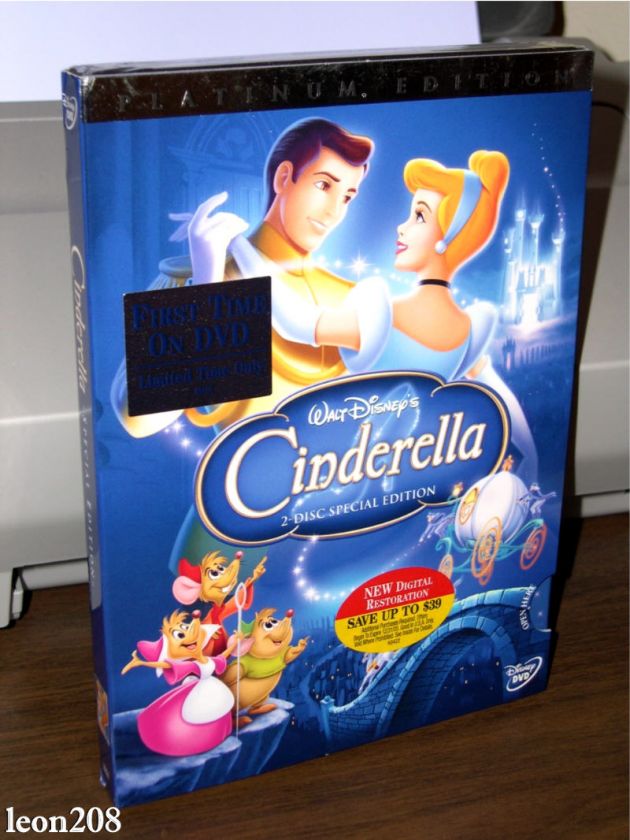 Cinderella, Platinum Edition (2005, DVD) Disney 786936239294  