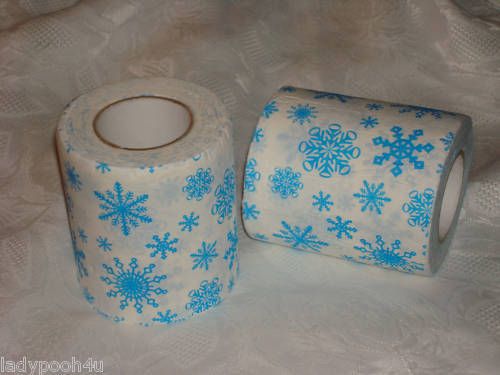 LOT 2 Christmas Snowflake Toilet Paper Rolls Decoration  