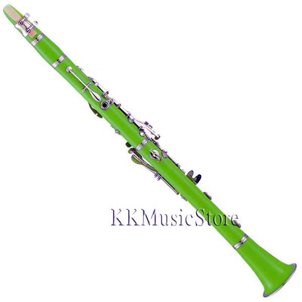 CECILIO GREEN ABS Bb 17 KEY CLARINET+TUNER+CASE+REEDS  