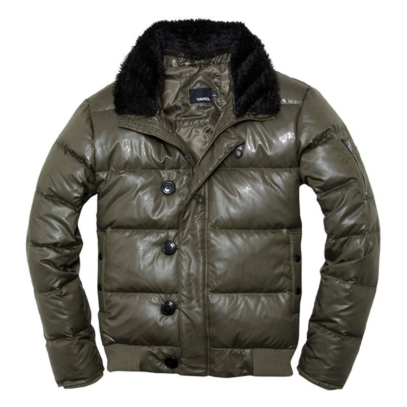 Men Puffer Fur Collar Field Down Mens Puffer Coat Jacket Military 