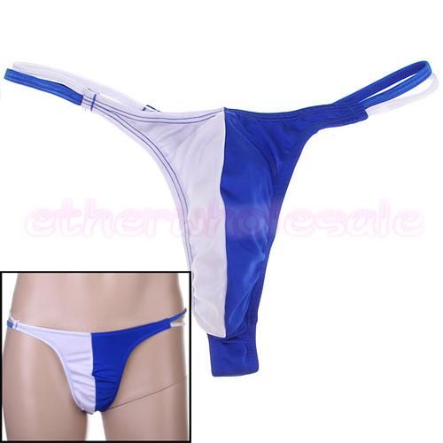   Back Pouch Thong Underwear G string Blue & White [SKU 12_S000101969