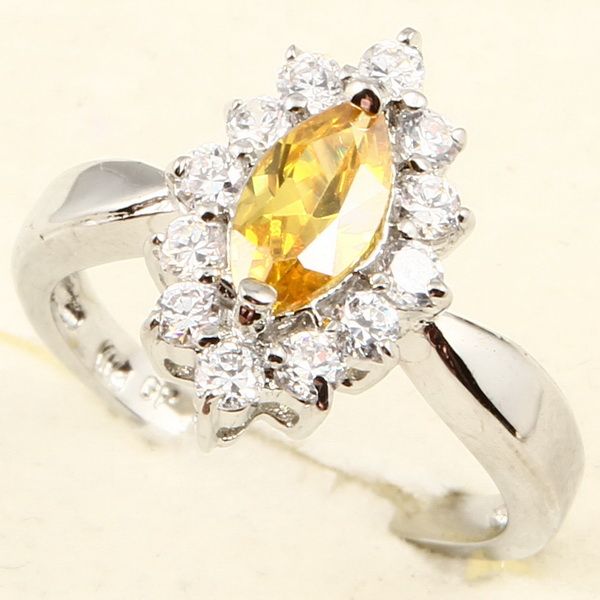 5x7mm MARQUISE CUT YELLOW SAPPHIRE RING  