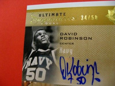 2010 ULT COL HAKEEM OLAJUWON DAVID ROBINSON 1/1 DUAL AUTO 34/50 BOTH 