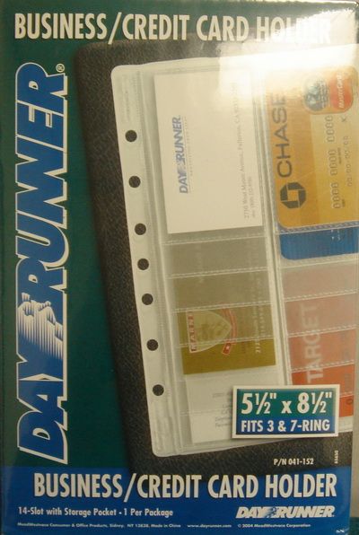 041 152 Day Runner Business/Credit Card Holder 5 1/2 x 8 1/2  