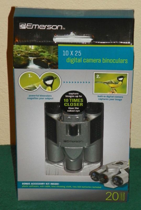 Emerson 10x25 Digital Camera   Binocular   NEW   