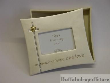 50th Anniversary Gold Picture Frame Keepsake Box NEW  