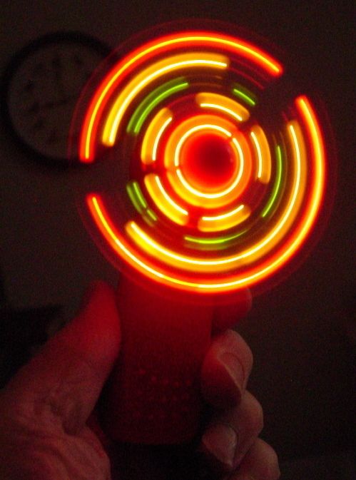 Light UP Hand FAN /Lights AGLOW It’s A SHOW   RED**  