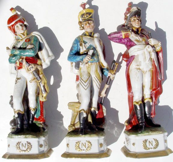   PORCELAIN CAPODIMONTE NAPOLEONIC MARSHALS MILITARY FIGURINES STATUES