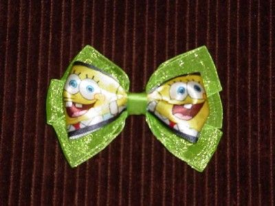 GIRLS SPONGEBOB HAIR BOWS~CLIP BARRETTES ~WILL RCV 1 OF EACH COLOR 