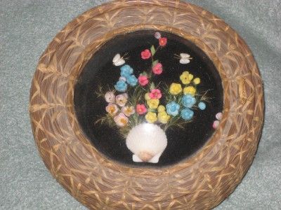 VICTORIAN COVERED BASKET GLASS DOME TOP WITH SEASHELLS  