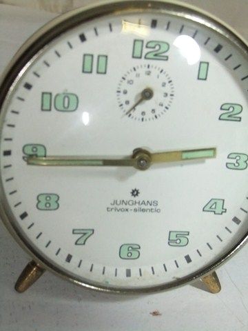 Ancien réveil vintage JUNGHANS TRIVOX SILENTIC Uhr Alarm clock 