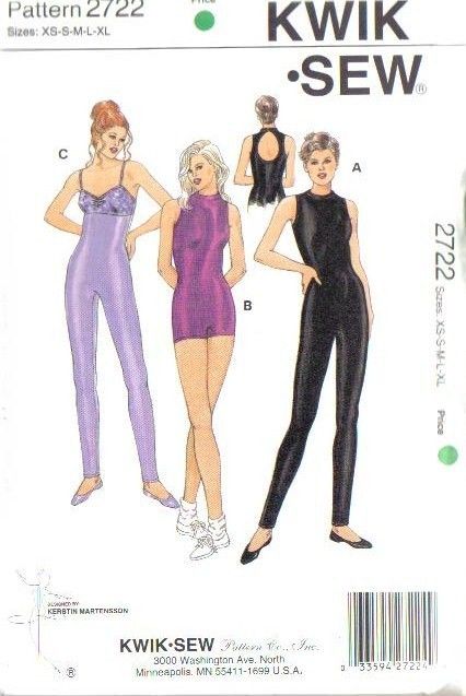 Kwik Sew Sewing Pattern Misses Unitard Leotard Dance XS S M L XL w 