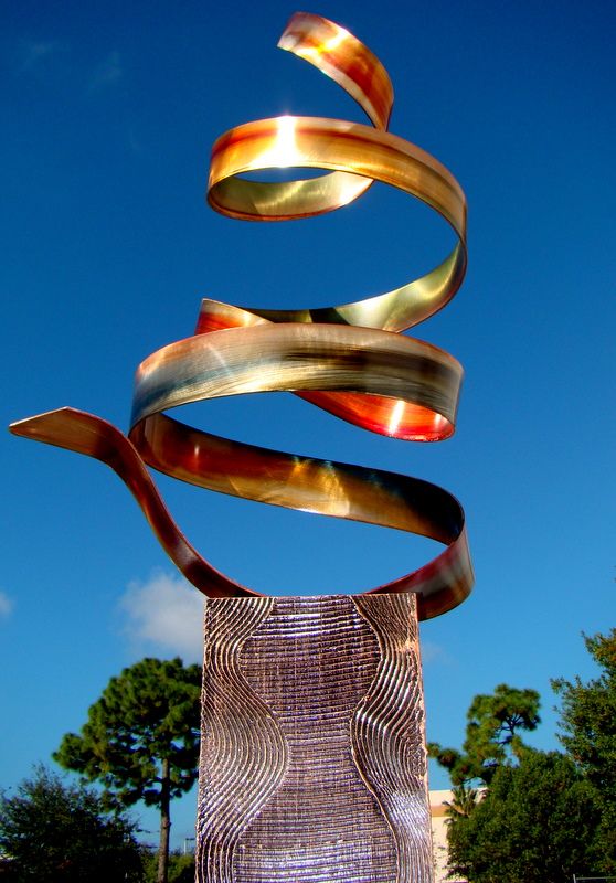 METAL MODERN ABSTRACT MASSIVE INDOOR/OUTDOOR SCULPTURE  