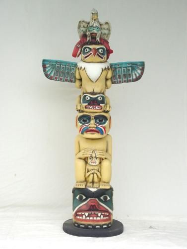 7Ft Native American Indian Totempole Eagle  