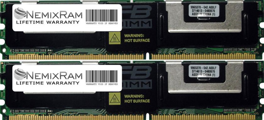 4GB 2X2GB PC2 5300 667Mhz 240pin DDR2 Fully Buffered HP Dell Sun IBM 