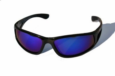 Premium black polarized sunglasses blue revo mirror lens Fishing 