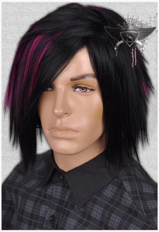 GW405 Animation Games Costume EMO Straight Men Wig New  