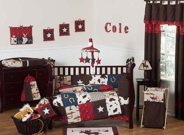 NEW WESTERN THEME COWBOY COW BABY BOY CRIB COMFORTER BEDDING SET ROOM 