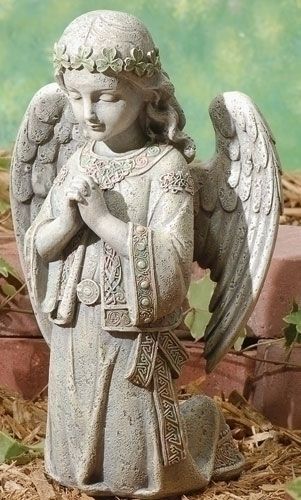 12.25 KNEELING GIRL ANGEL Celtic Outdoor Garden Statue  