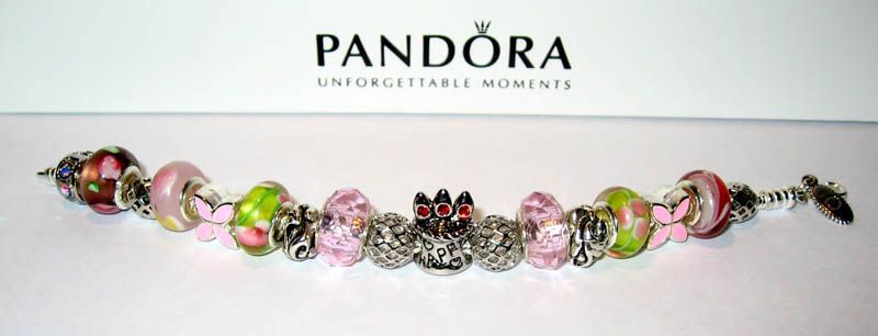 Authentic Pandora Bracelet Sweet Sixteen with 17 Beads & Charms w 