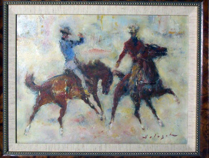  de los caballos de rodeo de los pantalones vaqueros de Denes de 