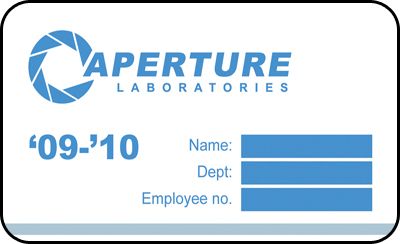 Aperture Parking Permit Card black mesa costume  