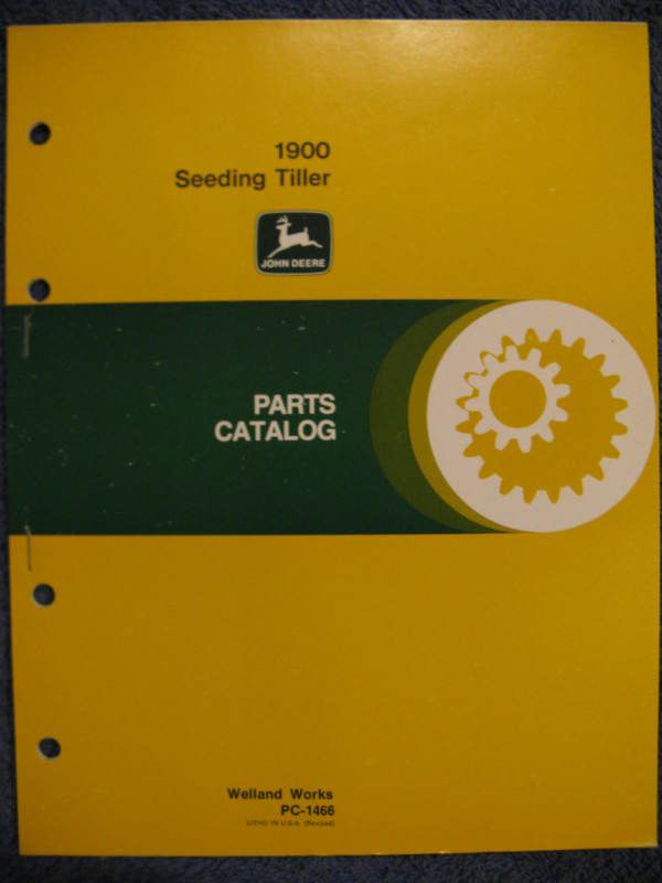 John Deere 1900 Seeding Tiller Parts Catalog Manual  