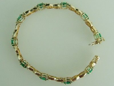 Cts. 14k. Yellow Gold Emerald & Diamond Bracelet  