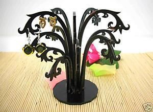 Earrings Stud Display Black Acrylic Stand Tree 1 Set  