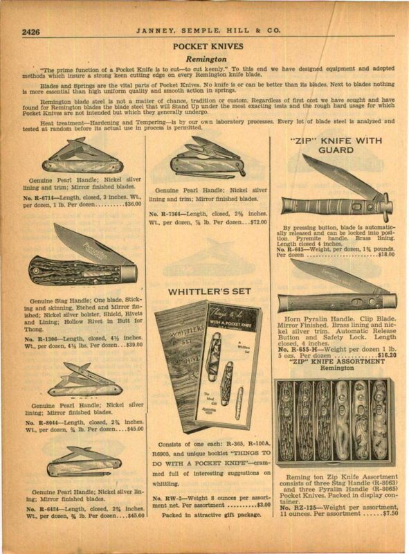 1940 Remington Pocket Knife Zip Switchblade Assort ad  