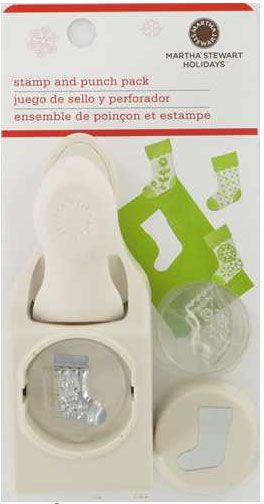 STOCKING Martha Stewart Punch & Stamp Set CHRISTMAS  