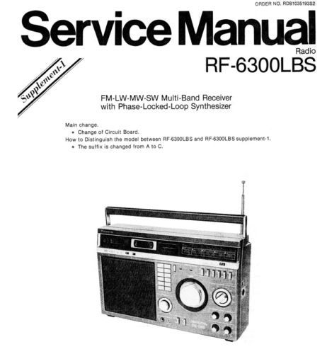 PANASONIC RF 6300LBS SERVICE MANUAL RF 6300 RF6300  