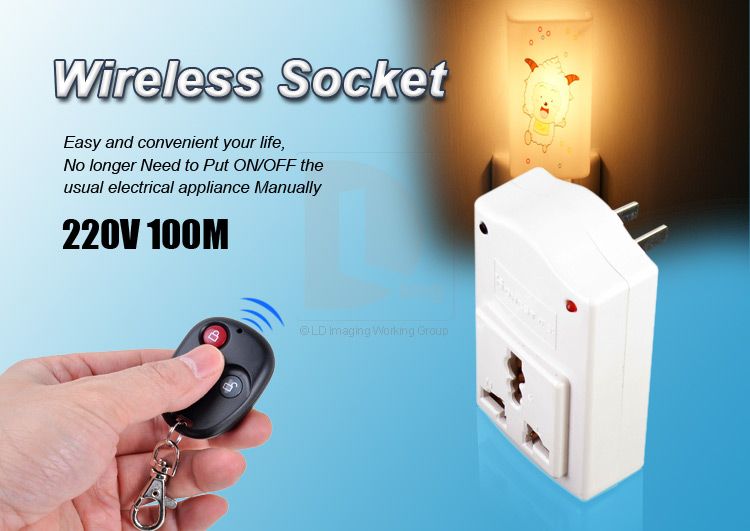 RF Wireless Remote Control US AC Power Socket Outlet Switch Plug 220V 