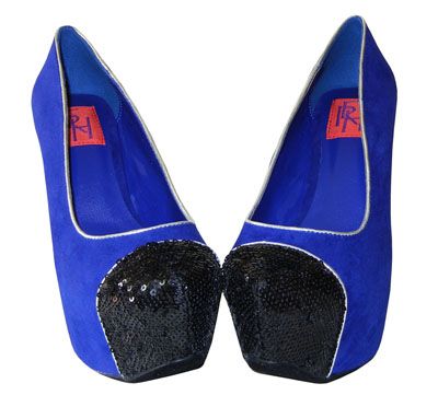 European Retro Sexy Suede Sky High Platform Sequins Chunky Heel Pump 